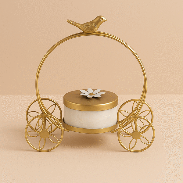 BIRD‑TOPPED CARRIAGE